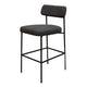 Iffa Counter Height Chair Open Back Black Iron Frame Black Polyester By Casagear Home BM321499