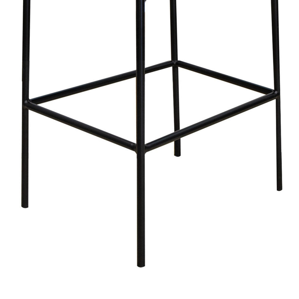 Iffa Counter Height Chair Open Back Black Iron Frame Black Polyester By Casagear Home BM321499