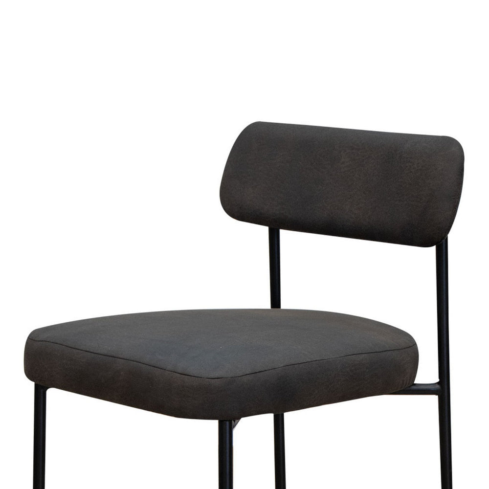 Iffa Counter Height Chair Open Back Black Iron Frame Black Polyester By Casagear Home BM321499