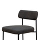 Iffa Counter Height Chair Open Back Black Iron Frame Black Polyester By Casagear Home BM321499