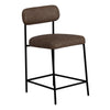 Iffa Counter Height Chair Black Iron Hickory Brown Performance Fabric By Casagear Home BM321500