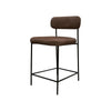 Iffa Counter Height Chair Black Iron Hickory Brown Performance Fabric By Casagear Home BM321500