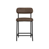 Iffa Counter Height Chair Black Iron Hickory Brown Performance Fabric By Casagear Home BM321500