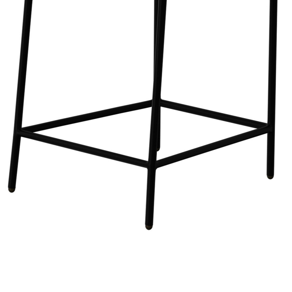 Iffa Counter Height Chair Black Iron Hickory Brown Performance Fabric By Casagear Home BM321500