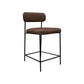 Iffa Counter Height Chair, Black Iron, Hickory Brown Performance Fabric By Casagear Home