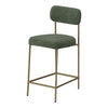 Iffa Barstool Chair Open Back Black Iron Gold Olive Green Polyester By Casagear Home BM321501