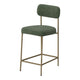 Iffa Barstool Chair Open Back Black Iron Gold Olive Green Polyester By Casagear Home BM321501