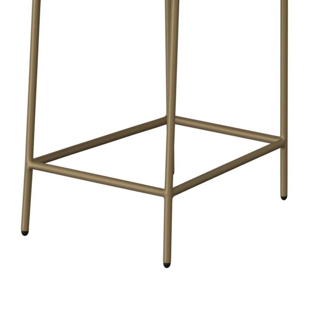 Iffa Barstool Chair Open Back Black Iron Gold Olive Green Polyester By Casagear Home BM321501