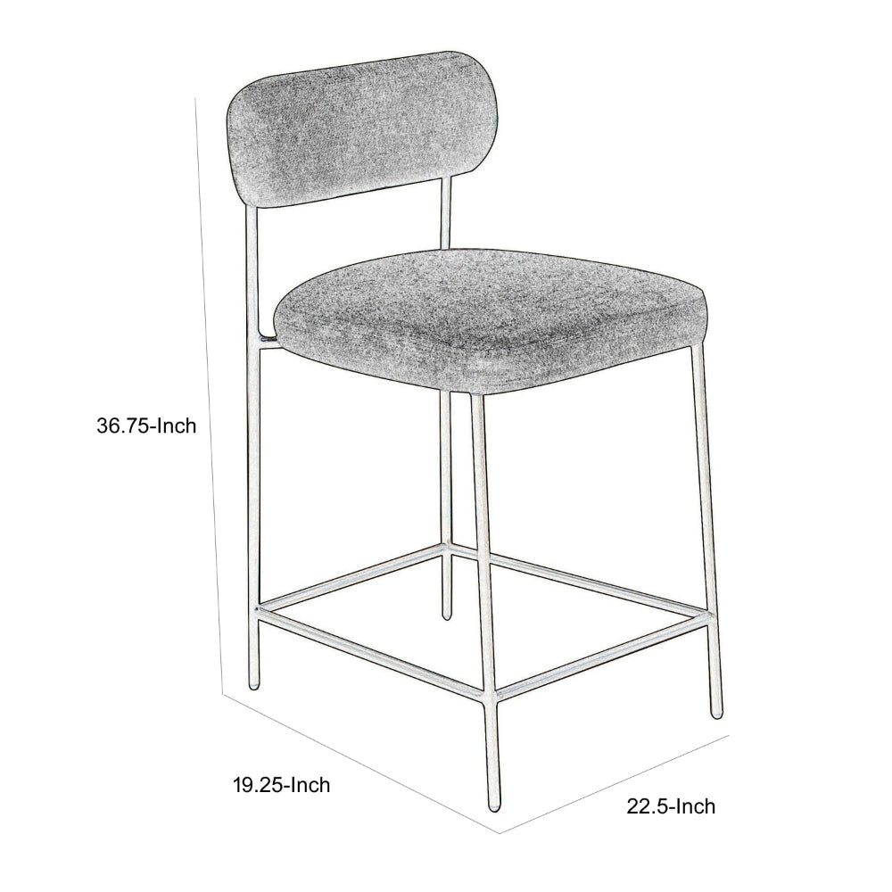 Iffa Barstool Chair Open Back Black Iron Gold Olive Green Polyester By Casagear Home BM321501