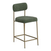 Iffa Barstool Chair Open Back Black Iron Gold Olive Green Polyester By Casagear Home BM321501