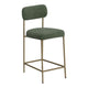 Iffa Barstool Chair Open Back Black Iron Gold Olive Green Polyester By Casagear Home BM321501