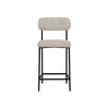 Iffa Barstool Chair Open Black Iron Frame Snow Gray Performance Fabric By Casagear Home BM321503