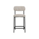 Iffa Barstool Chair Open Black Iron Frame Snow Gray Performance Fabric By Casagear Home BM321503
