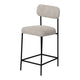 Iffa Barstool Chair Open Black Iron Frame Snow Gray Performance Fabric By Casagear Home BM321503
