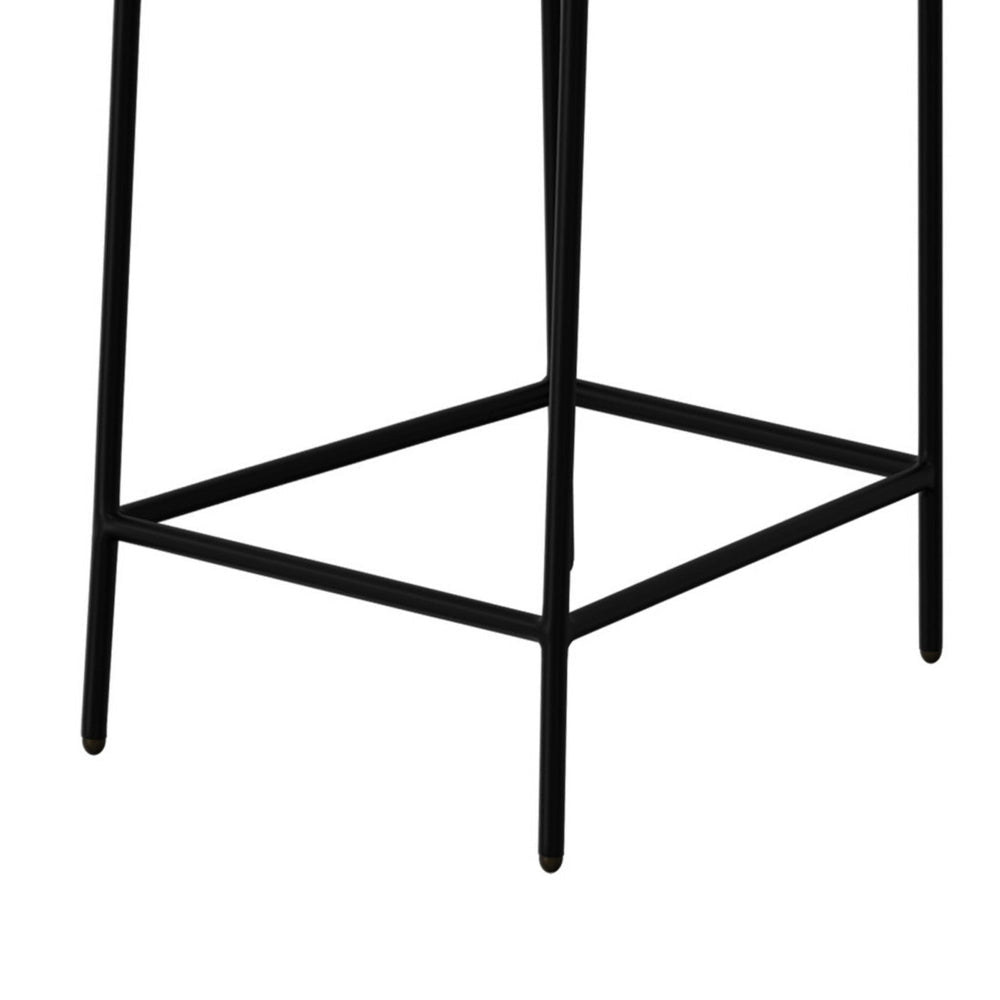 Iffa Barstool Chair Open Black Iron Frame Snow Gray Performance Fabric By Casagear Home BM321503