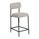 Iffa Barstool Chair Open Black Iron Frame Snow Gray Performance Fabric By Casagear Home BM321503