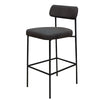 Iffa Barstool Chair Open Back Black Iron and Rich Anti Stain Polyester By Casagear Home BM321504