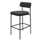 Iffa Barstool Chair Open Back Black Iron and Rich Anti Stain Polyester By Casagear Home BM321504
