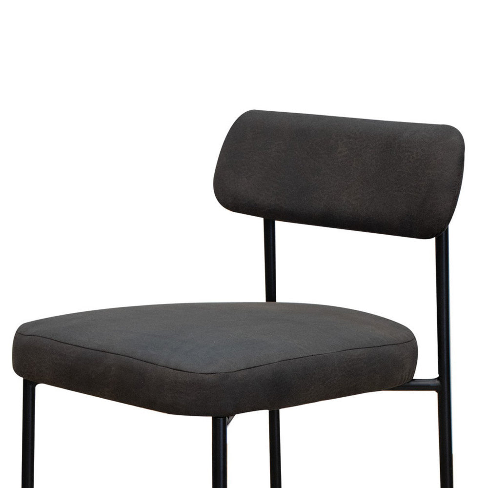 Iffa Barstool Chair Open Back Black Iron and Rich Anti Stain Polyester By Casagear Home BM321504