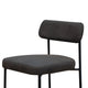 Iffa Barstool Chair Open Back Black Iron and Rich Anti Stain Polyester By Casagear Home BM321504