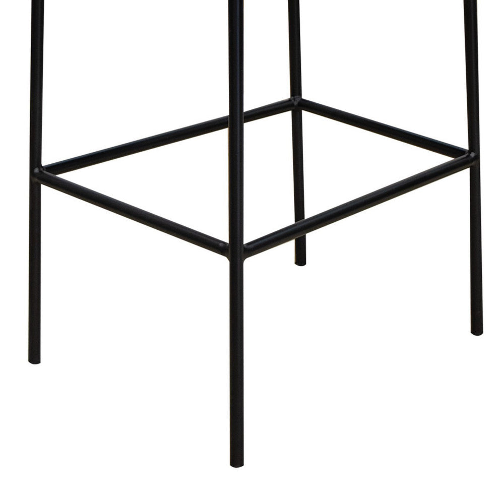 Iffa Barstool Chair Open Back Black Iron and Rich Anti Stain Polyester By Casagear Home BM321504