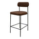 Iffa Barstool Chair Black Iron Frame Hickory Brown Performance Fabric By Casagear Home BM321505