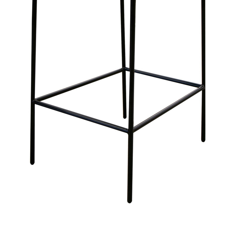 Iffa Barstool Chair Black Iron Frame Hickory Brown Performance Fabric By Casagear Home BM321505