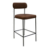 Iffa Barstool Chair Black Iron Frame Hickory Brown Performance Fabric By Casagear Home BM321505