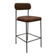 Iffa Barstool Chair Black Iron Frame Hickory Brown Performance Fabric By Casagear Home BM321505