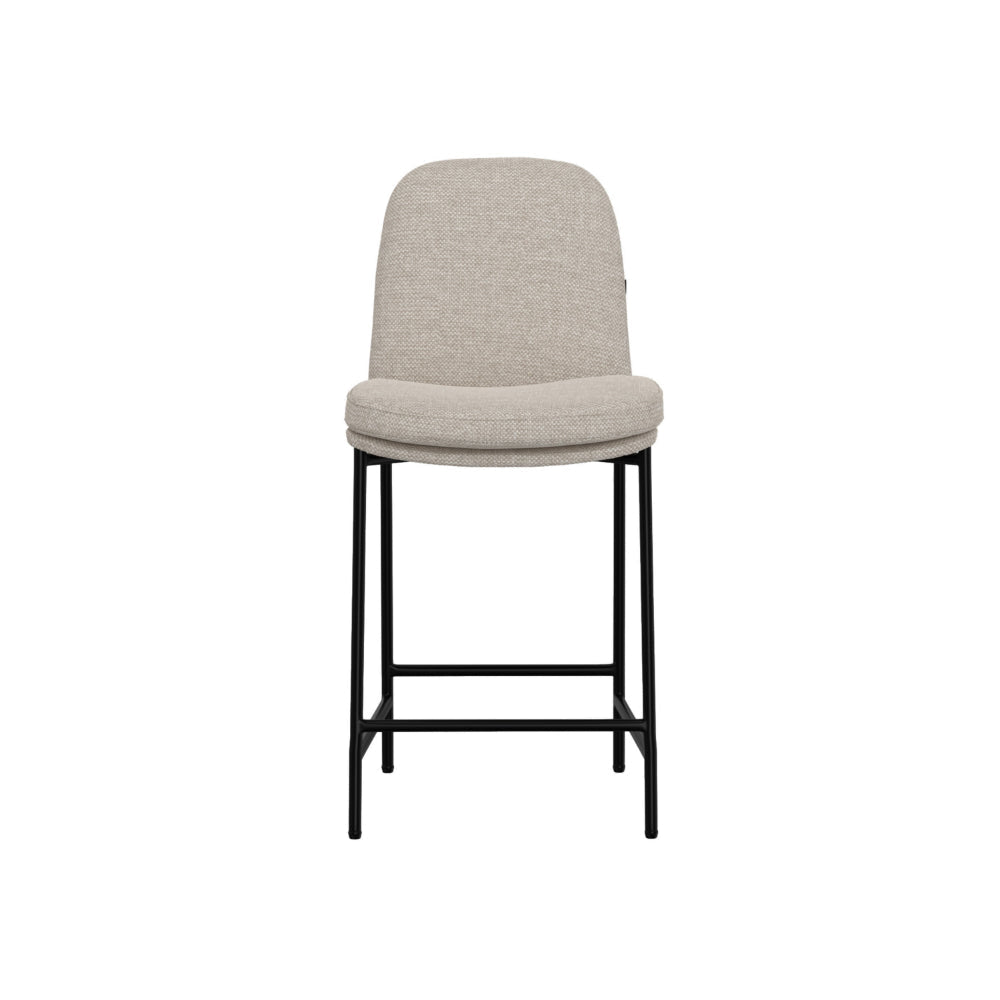 Reeve Counter Height Chair Black Iron Water-Resistant Beige Polyester By Casagear Home BM321510