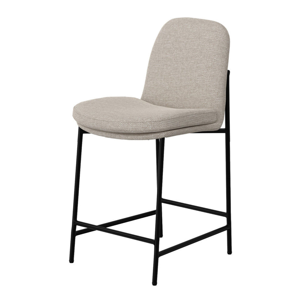 Reeve Counter Height Chair Black Iron Water-Resistant Beige Polyester By Casagear Home BM321510