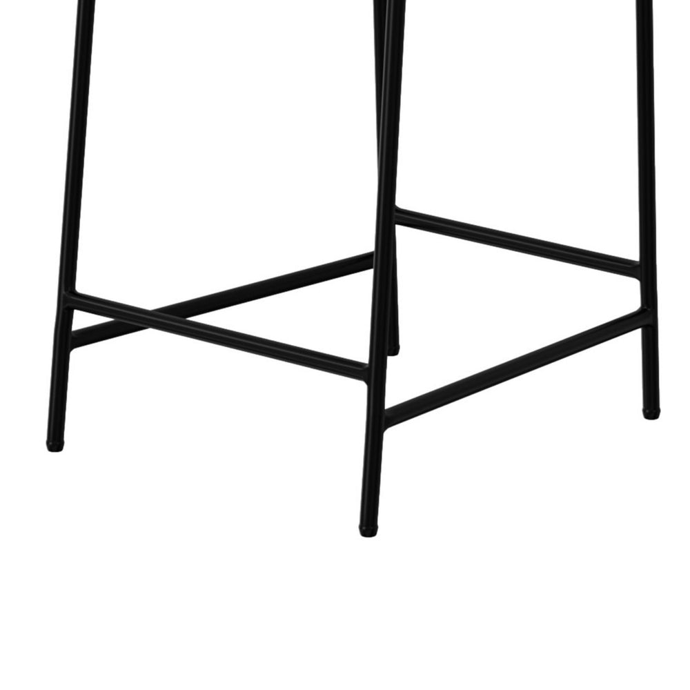Reeve Counter Height Chair Black Iron Water-Resistant Beige Polyester By Casagear Home BM321510