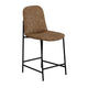 Reeve Counter Height Chair Water-Resistant Cognac Brown Faux Leather By Casagear Home BM321511
