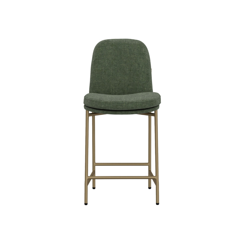 Revee Counter Height Chair Iron Water-Resistant Olive Green Polyester By Casagear Home BM321514