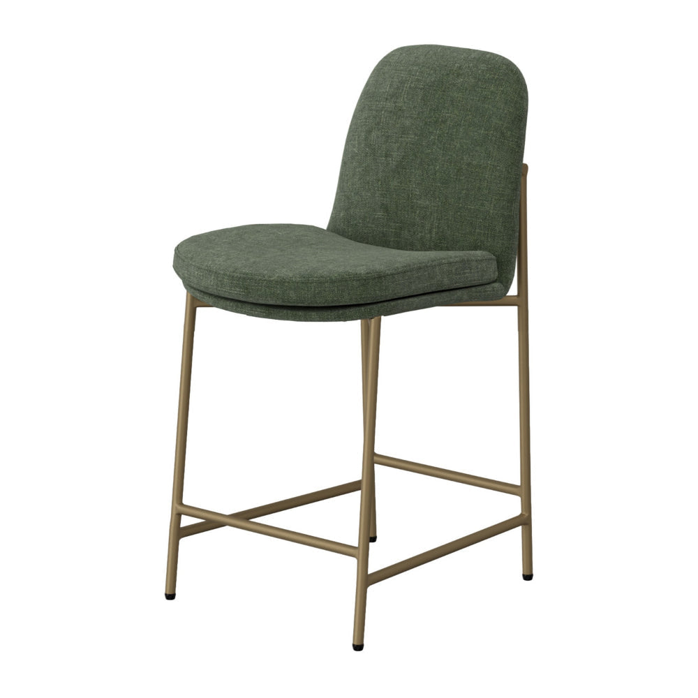 Revee Counter Height Chair Iron Water-Resistant Olive Green Polyester By Casagear Home BM321514