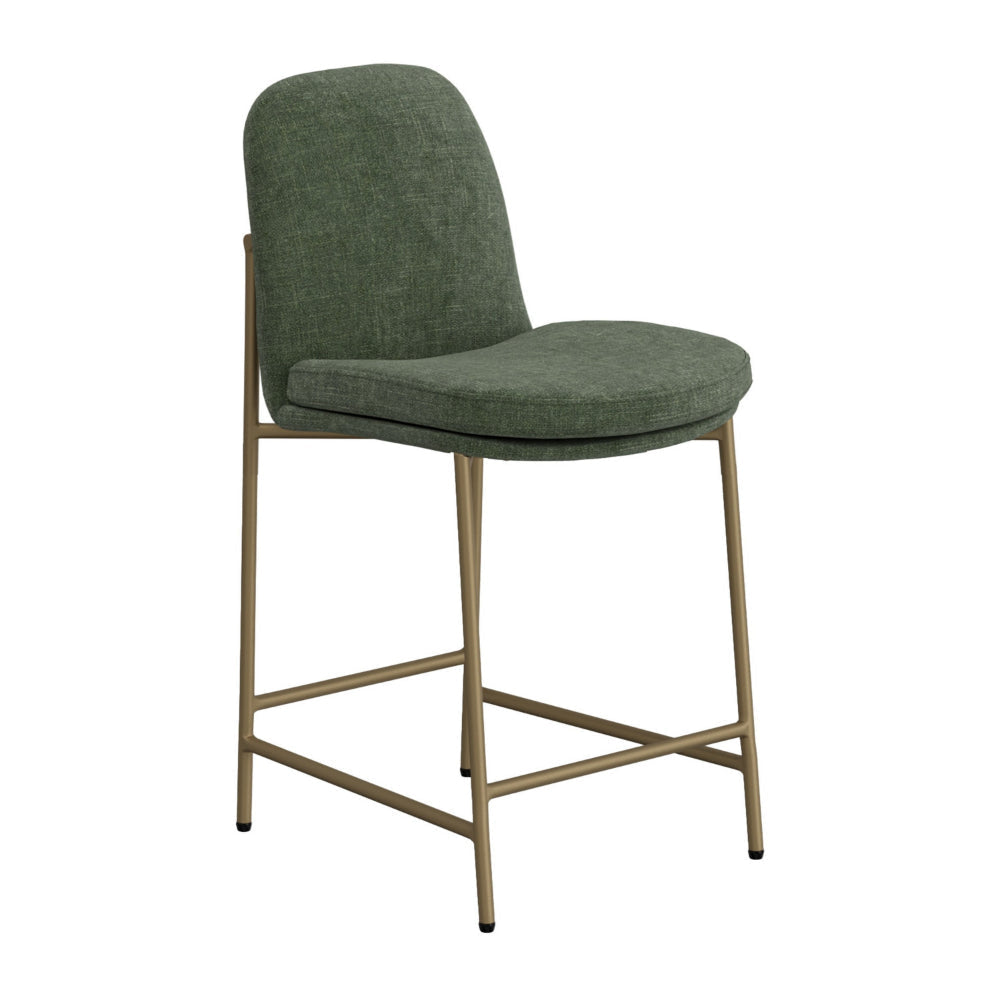 Revee Counter Height Chair Iron Water-Resistant Olive Green Polyester By Casagear Home BM321514