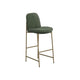 Revee Barstool Chair Black Iron Water-Resistant Olive Green Polyester By Casagear Home BM321515