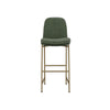 Revee Barstool Chair Black Iron Water-Resistant Olive Green Polyester By Casagear Home BM321515