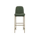 Revee Barstool Chair Black Iron Water-Resistant Olive Green Polyester By Casagear Home BM321515