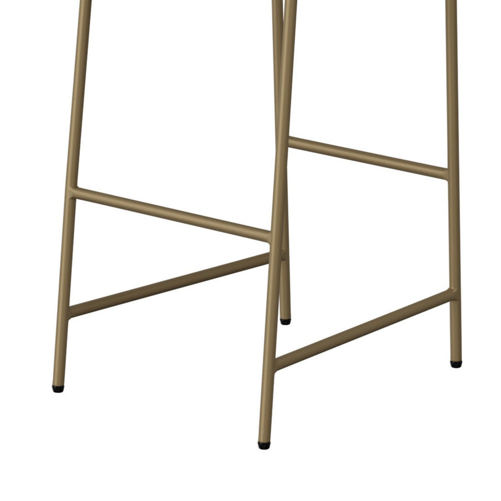 Revee Barstool Chair Black Iron Water-Resistant Olive Green Polyester By Casagear Home BM321515