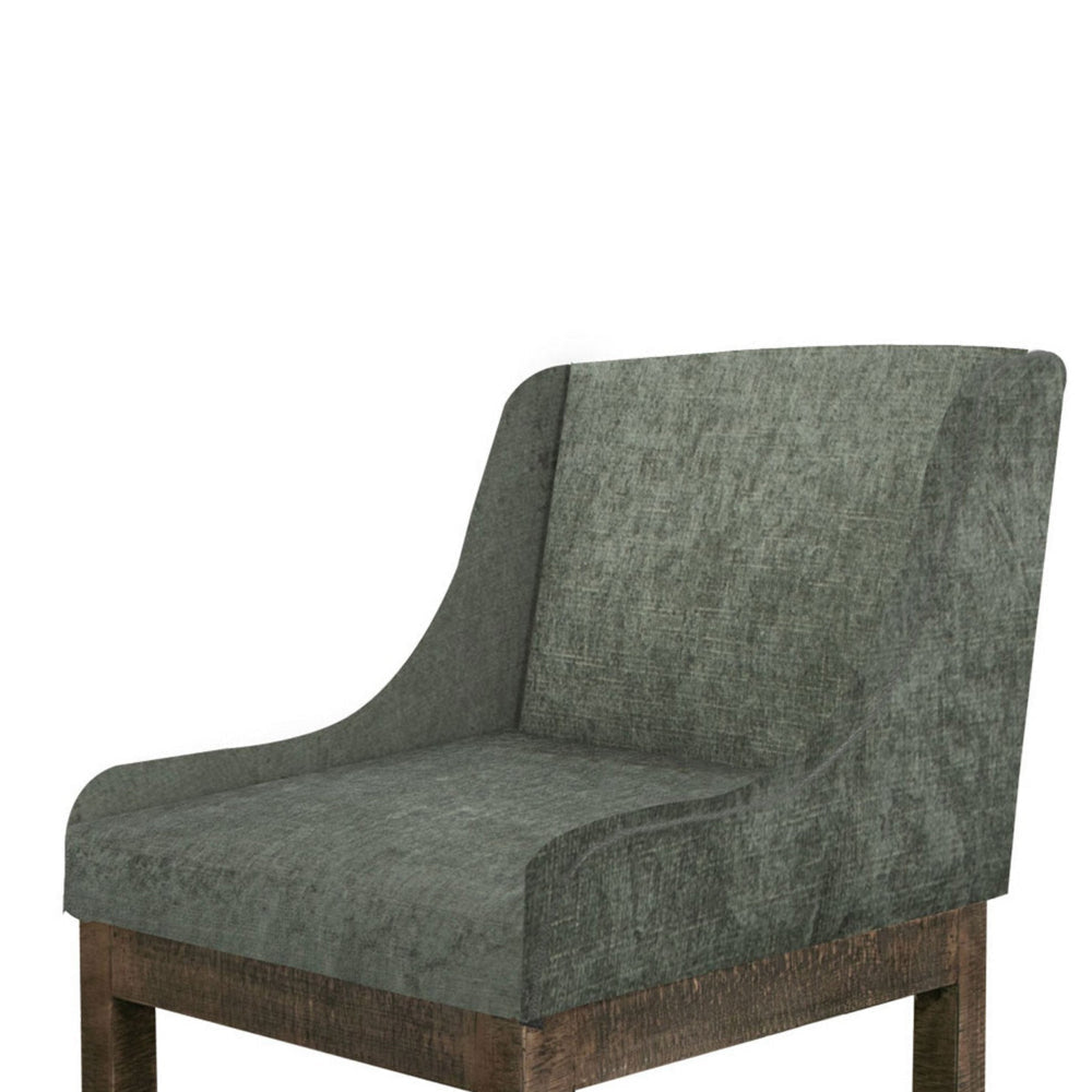 Lamy Counter Height Chair Curved Arms Compact Rich Olive Green Polyester By Casagear Home BM321516