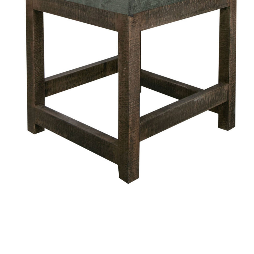 Lamy Counter Height Chair Curved Arms Compact Rich Olive Green Polyester By Casagear Home BM321516