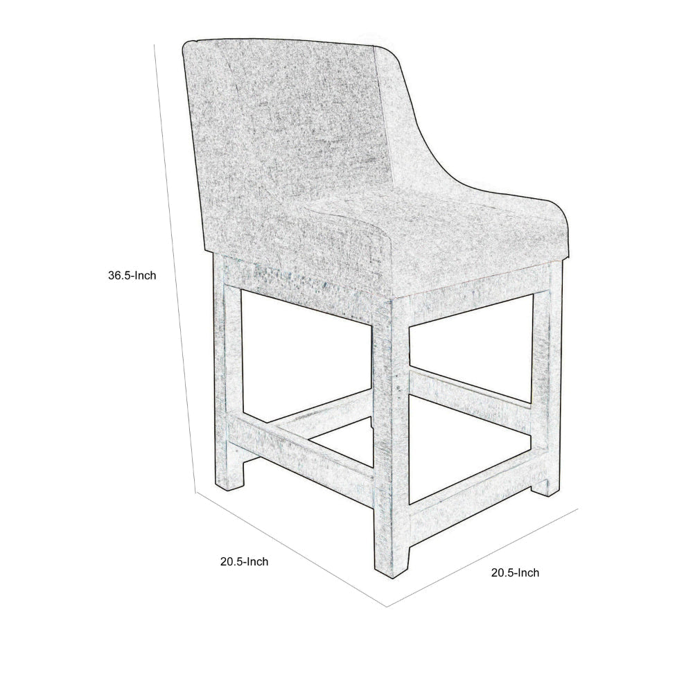 Lamy Counter Height Chair Curved Arms Compact Rich Olive Green Polyester By Casagear Home BM321516