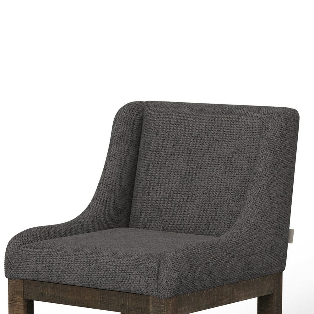 Lamy Counter Height Chair Curved Arms Compact Rich Gray Polyester By Casagear Home