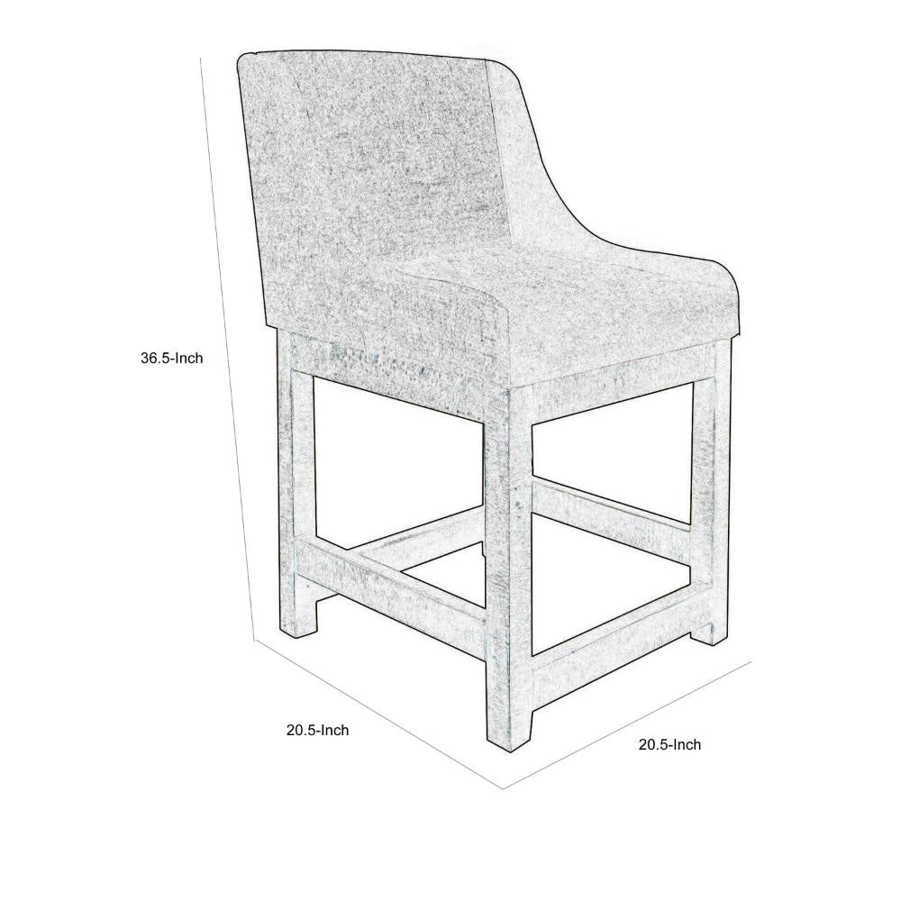 Lamy Counter Height Chair Curved Arms Compact Rich Gray Polyester By Casagear Home