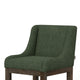 Lamy Barstool Chair Curved Arms Solid Pine Wood Olive Green Polyester By Casagear Home