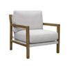 Tery Accent Chair, Lumbar Pillow, Transitional Pine Wood, Ivory Polyester By Casagear Home