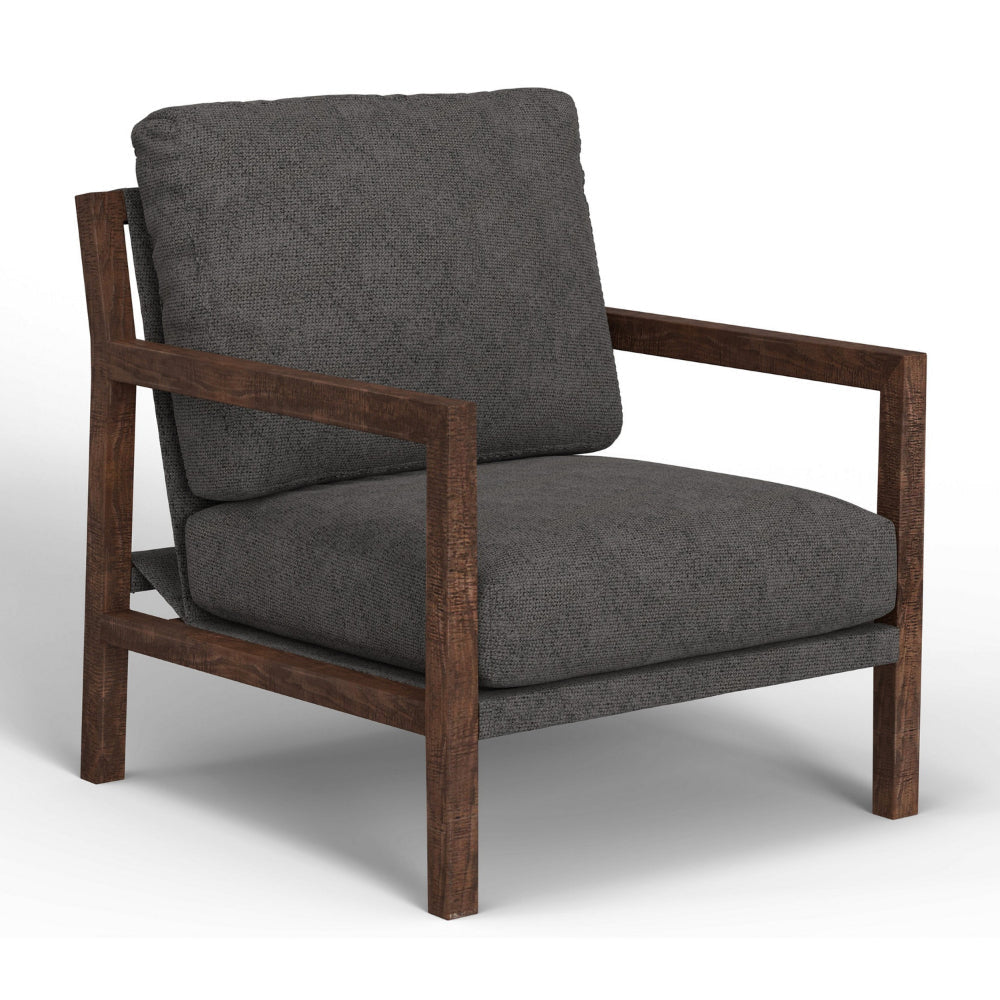 Tery Accent Chair Lumbar Pillow Transitional Solid Wood Brown Polyester By Casagear Home BM321524