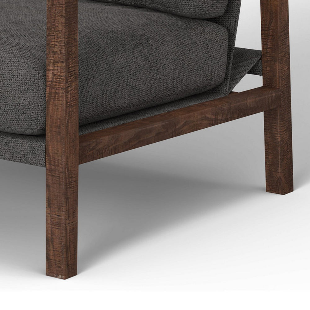 Tery Accent Chair Lumbar Pillow Transitional Solid Wood Brown Polyester By Casagear Home BM321524