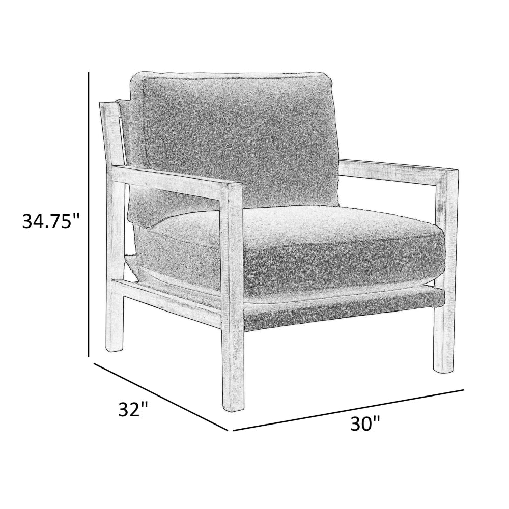 Tery Accent Chair Lumbar Pillow Transitional Pine Wood Beige Polyester By Casagear Home BM321527